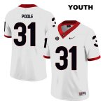 Youth Georgia Bulldogs NCAA #31 William Poole Nike Stitched White Legend Authentic College Football Jersey ZPM0554ME